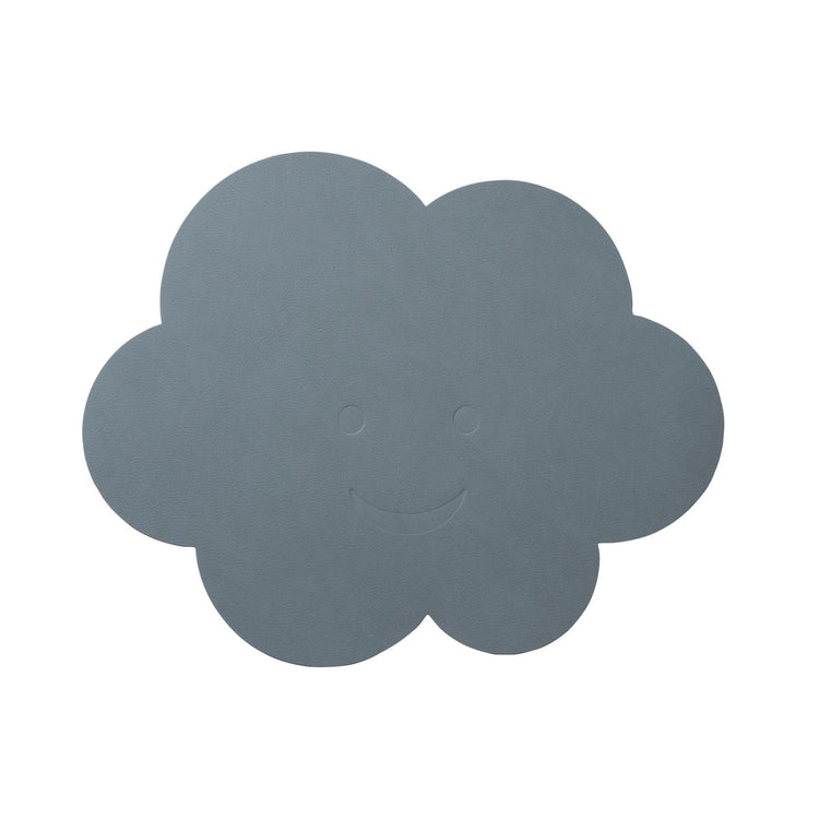 LIND DNA kids recycled leather shape swatch sample for placemats in cloud shape.