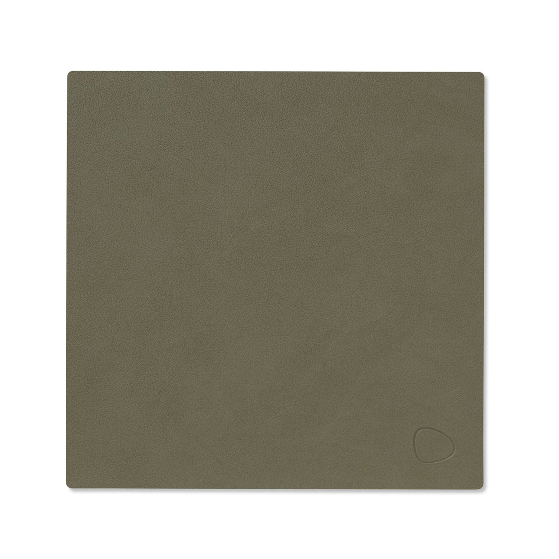 LIND DNA recycled leather colour swatch sample in Army green for sustainable designer homewares.
