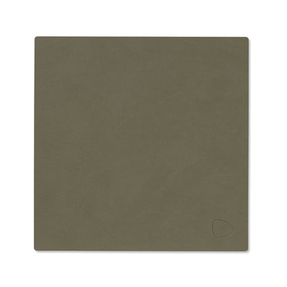 LIND DNA recycled leather colour swatch sample in Army green for sustainable designer homewares.