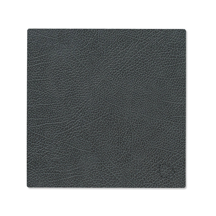 LIND DNA recycled leather colour swatch sample in Black anthracite for sustainable designer homewares.