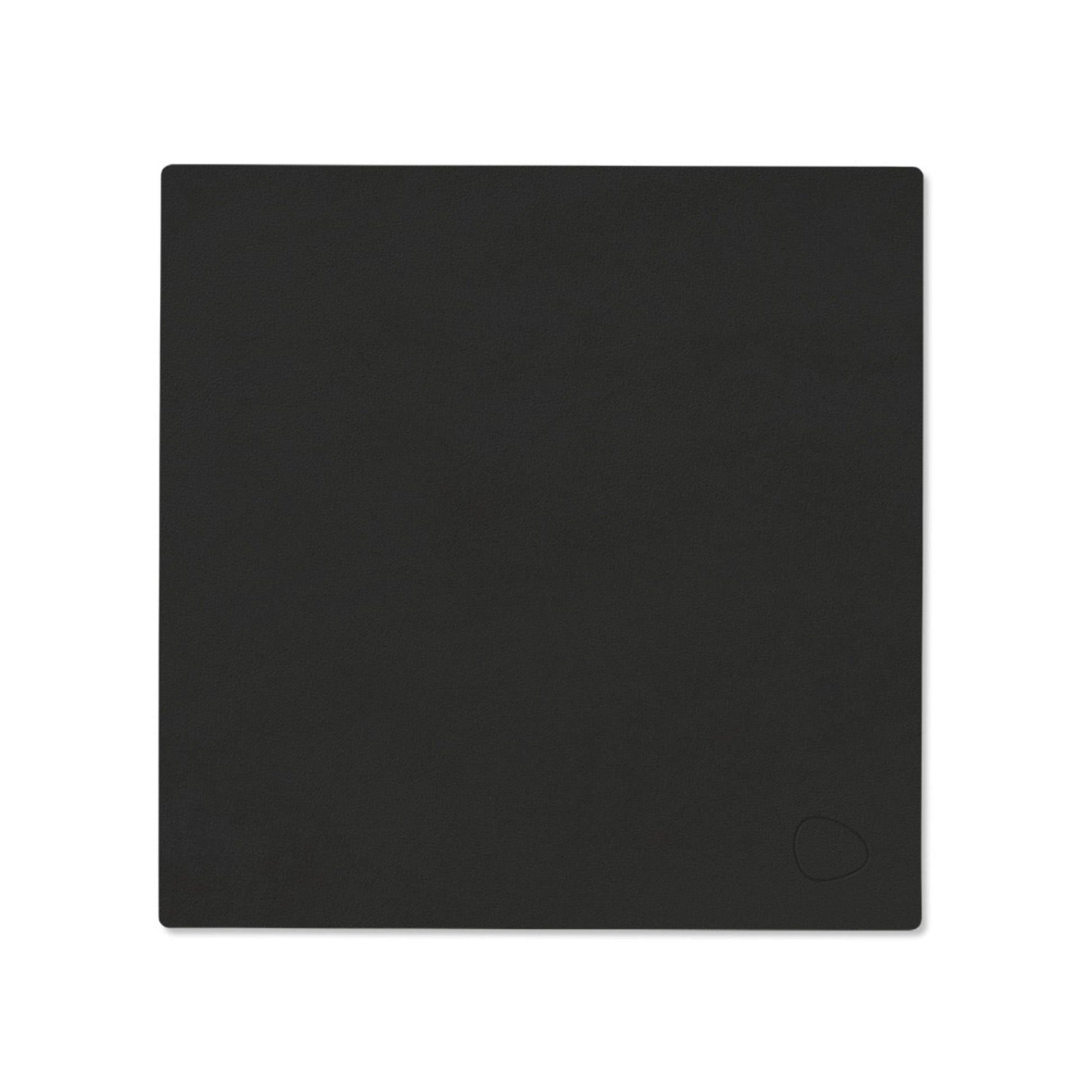 LIND DNA recycled leather colour swatch sample in Black ink for sustainable designer homewares.