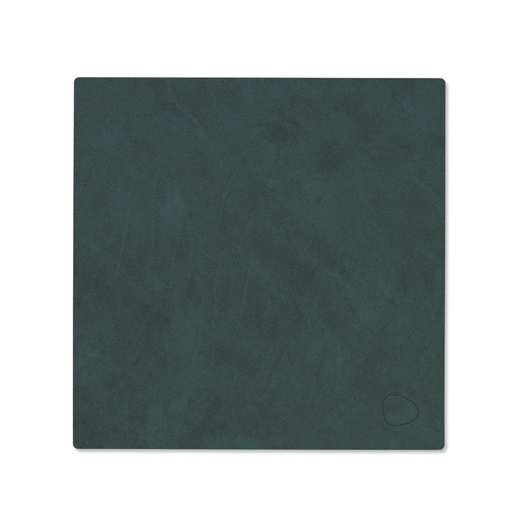 LIND DNA recycled leather colour swatch sample in Dark green for sustainable designer homewares.