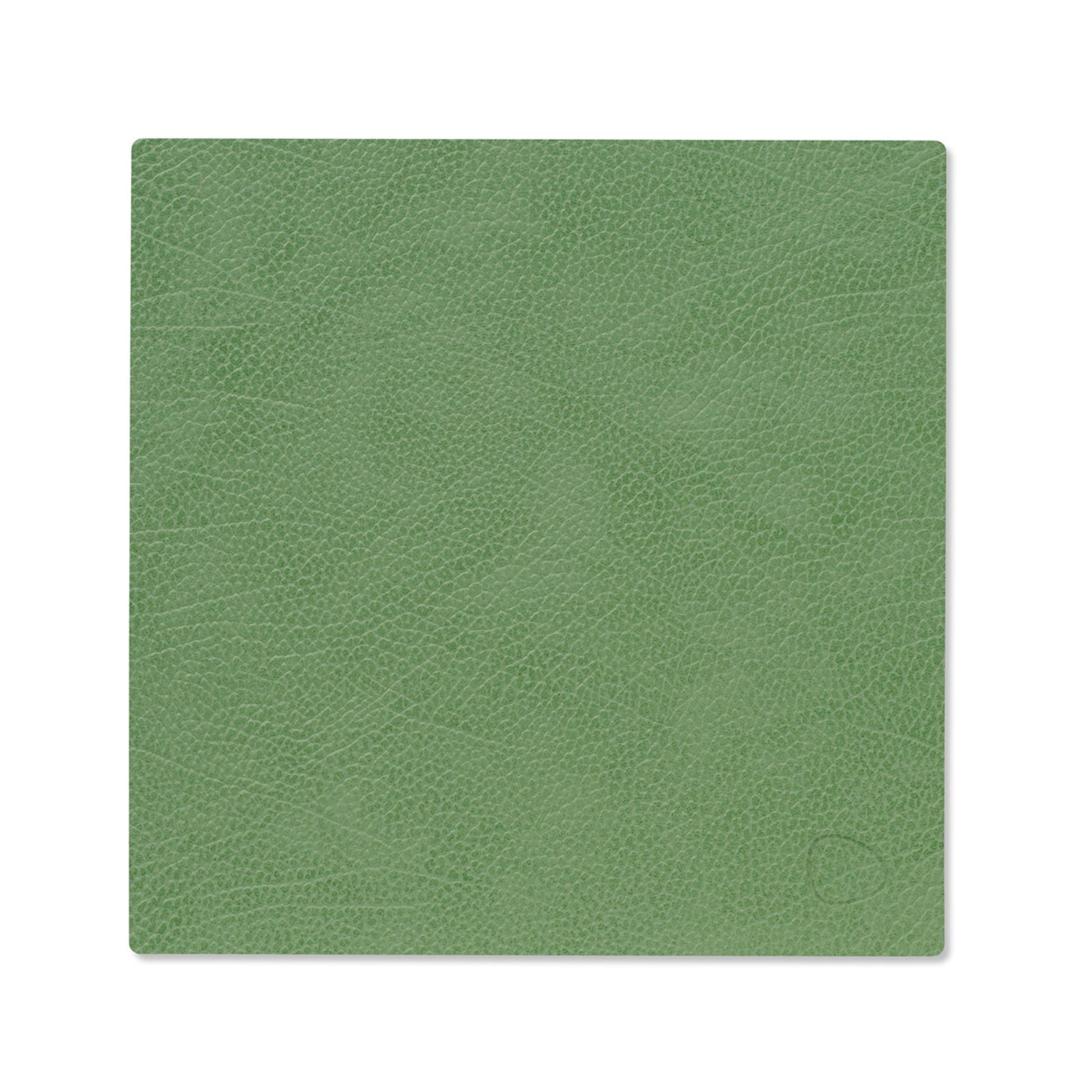 LIND DNA recycled leather colour swatch sample in Forest green for sustainable designer homewares.