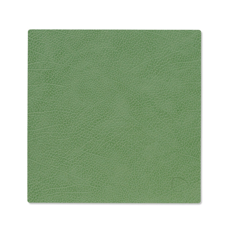 LIND DNA recycled leather colour swatch sample in Forest green for sustainable designer homewares.
