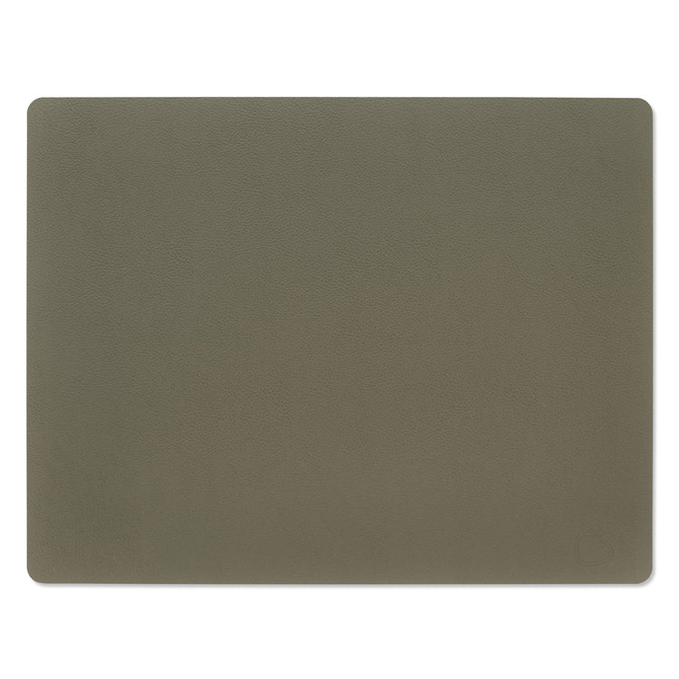 LIND DNA recycled leather colour swatch sample in Moss for sustainable designer homewares.