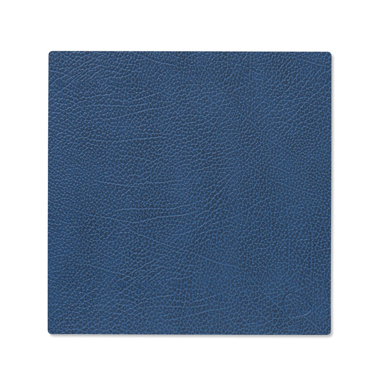 LIND DNA recycled leather colour swatch sample in Navy blue for sustainable designer homewares.
