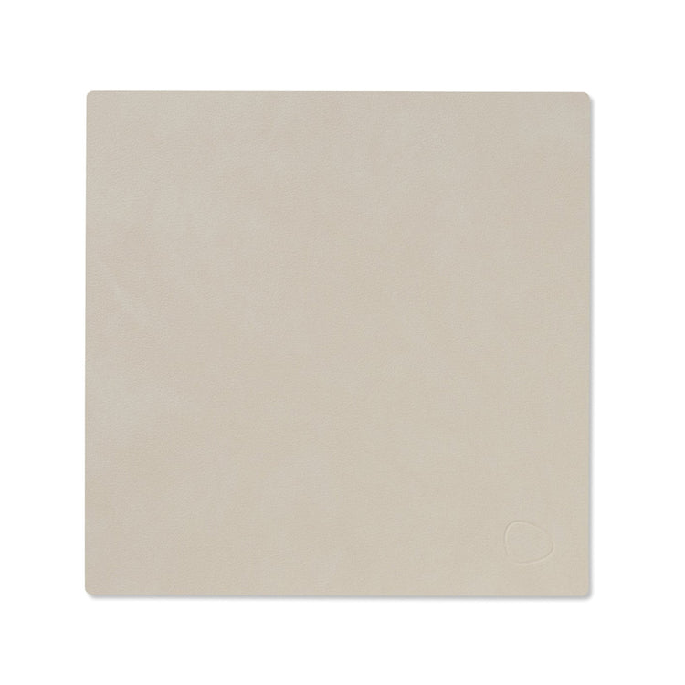 LIND DNA recycled leather colour swatch sample in Oyster white for sustainable designer homewares.