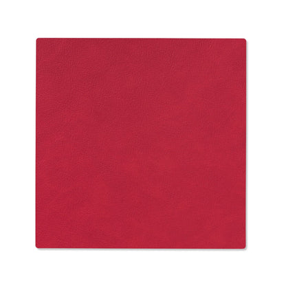 LIND DNA recycled leather colour swatch sample in Red for sustainable designer homewares.