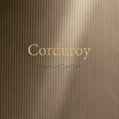 LIND DNA recycled leather texture swatch sample in Corduroy finish for sustainable designer homewares.