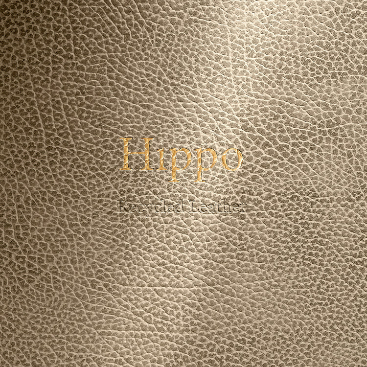 LIND DNA recycled leather texture swatch sample in Hippo finish for sustainable designer homewares.