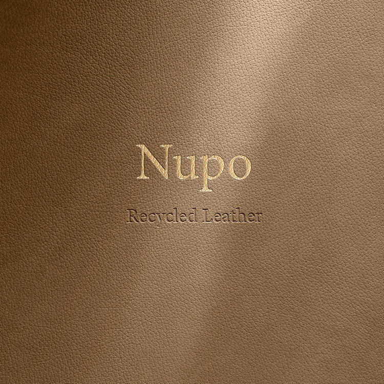 LIND DNA recycled leather texture swatch sample in Nupo finish for sustainable designer homewares.
