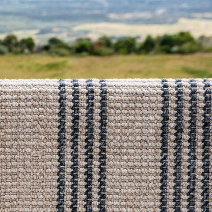 Zebra Home Macintosh natural with slate stripe indoor outdoor doormat showing durable recycled texture, available across Australia.