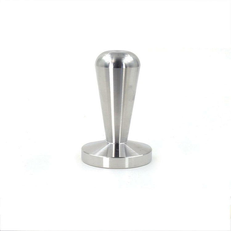 Pod Star solid stainless steel coffee tamper tool designed specifically for packing reusable Nespresso Vertuo capsules, shown upright on a white background.