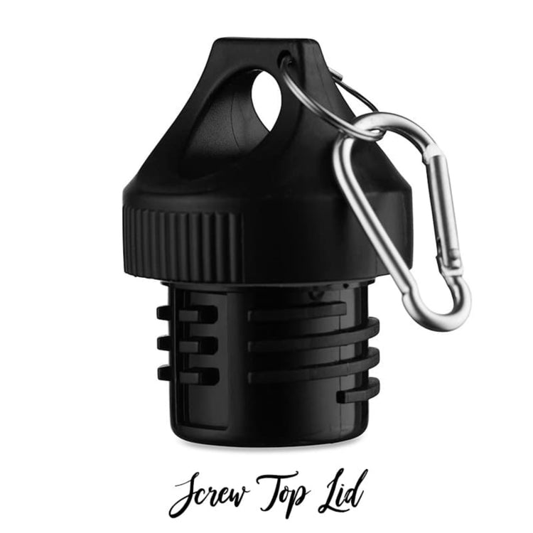 Simple and leak proof traditional Onya screw top drink bottle cap replacement providing unrestricted water flow on a white background.