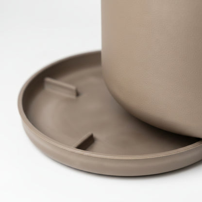 Close up detail of the Potted Portland Beachwood pot and saucer.