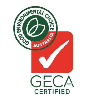GECA certification for sustainable concrete rebar chairs made from 100% recycled Dulux powder coating waste, compliant with AS2425 structural reinforcement standards.