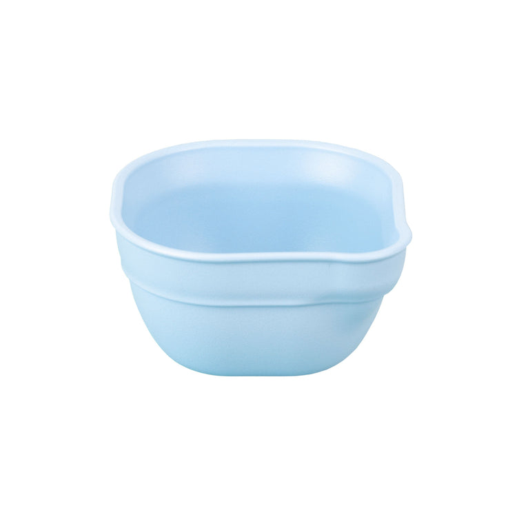 Single Re Play recycled plastic dip and pour bowl featuring an integrated pouring spout on a clean white background, available in Australia in ice blue.