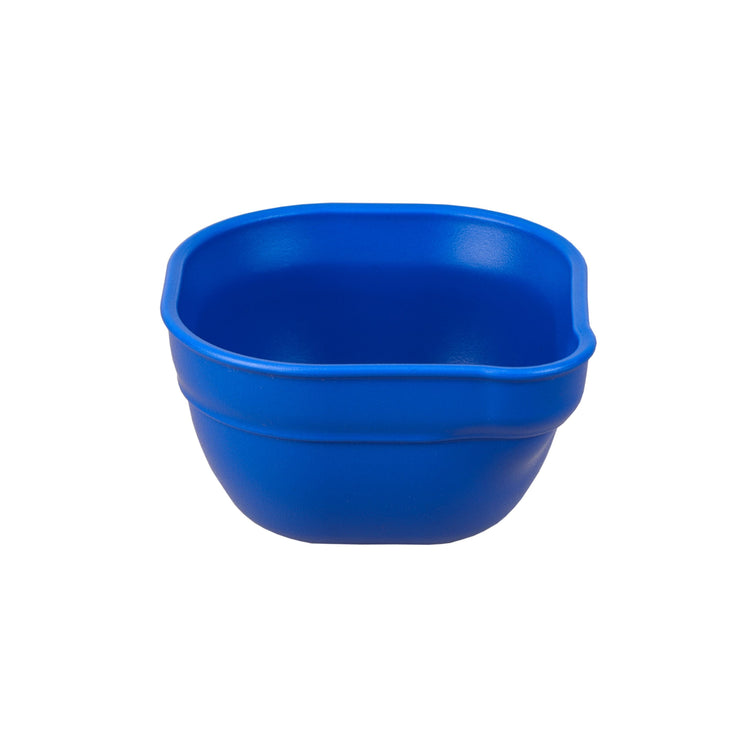 Single Re Play recycled plastic dip and pour bowl featuring an integrated pouring spout on a clean white background, available in Australia in navy blue.