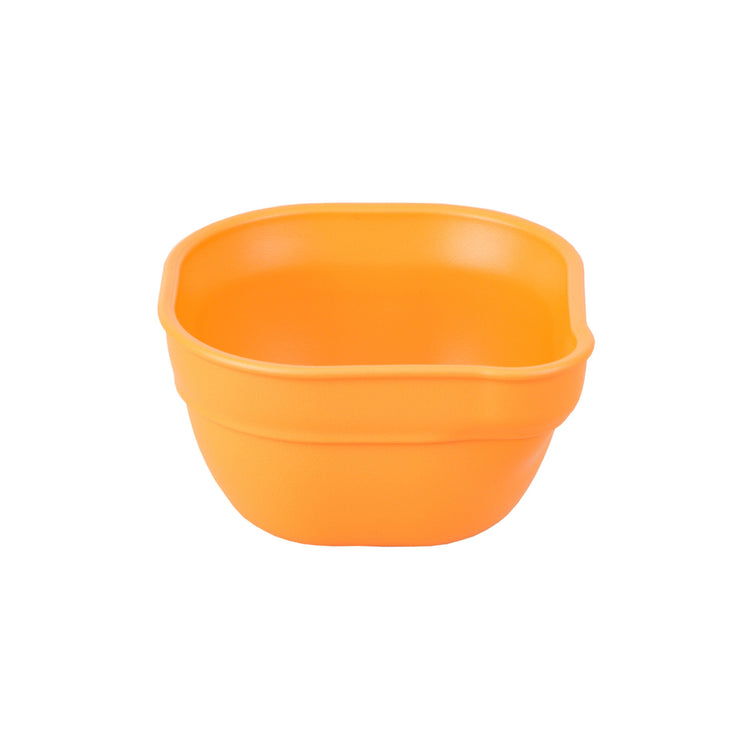 Single Re Play recycled plastic dip and pour bowl featuring an integrated pouring spout on a clean white background, available in Australia in orange.