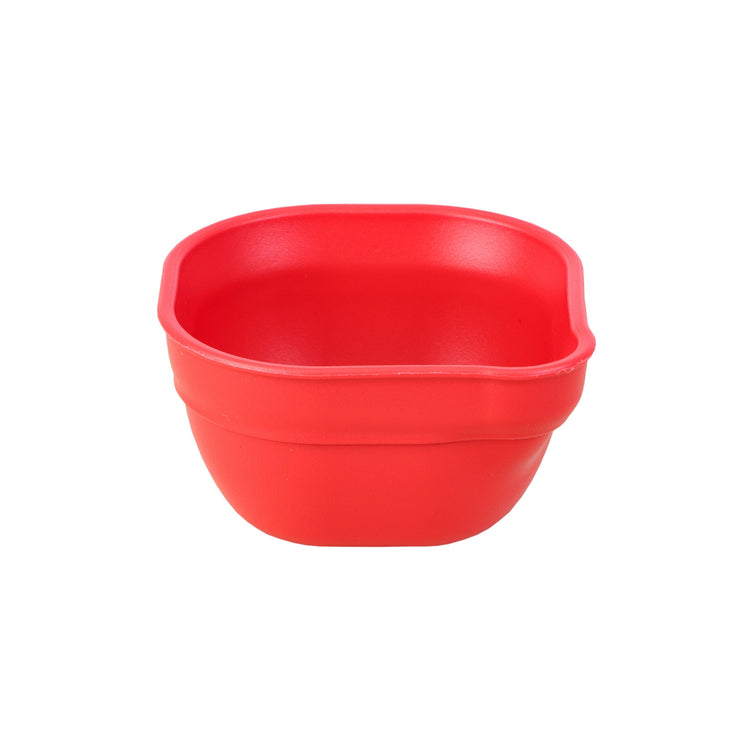 Single Re Play recycled plastic dip and pour bowl featuring an integrated pouring spout on a clean white background, available in Australia in red.
