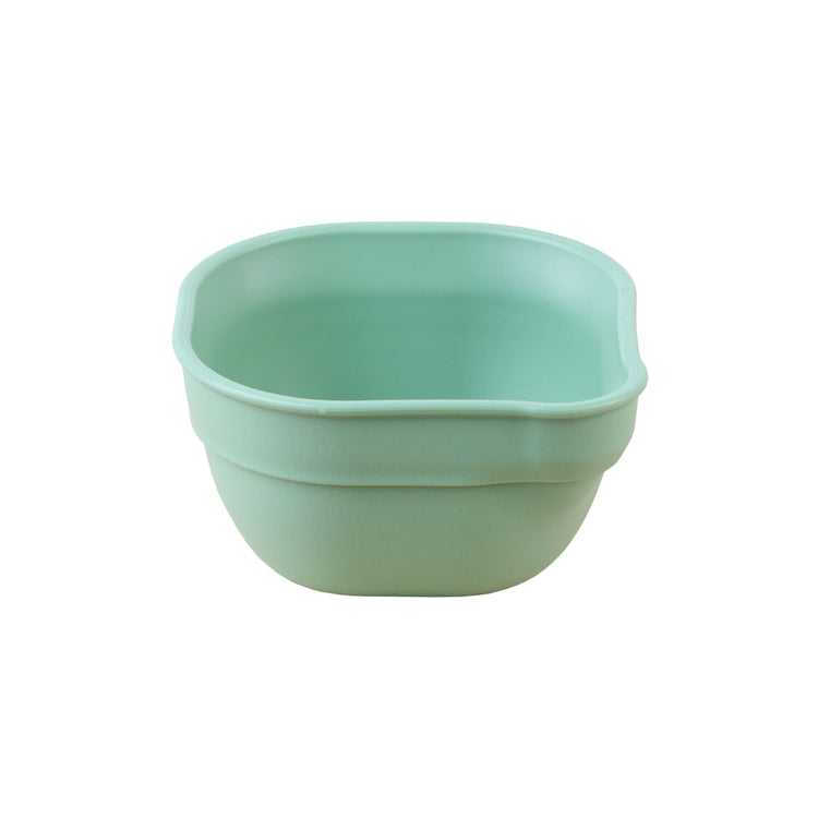 Single Re Play recycled plastic dip and pour bowl featuring an integrated pouring spout on a clean white background, available in Australia in sage.