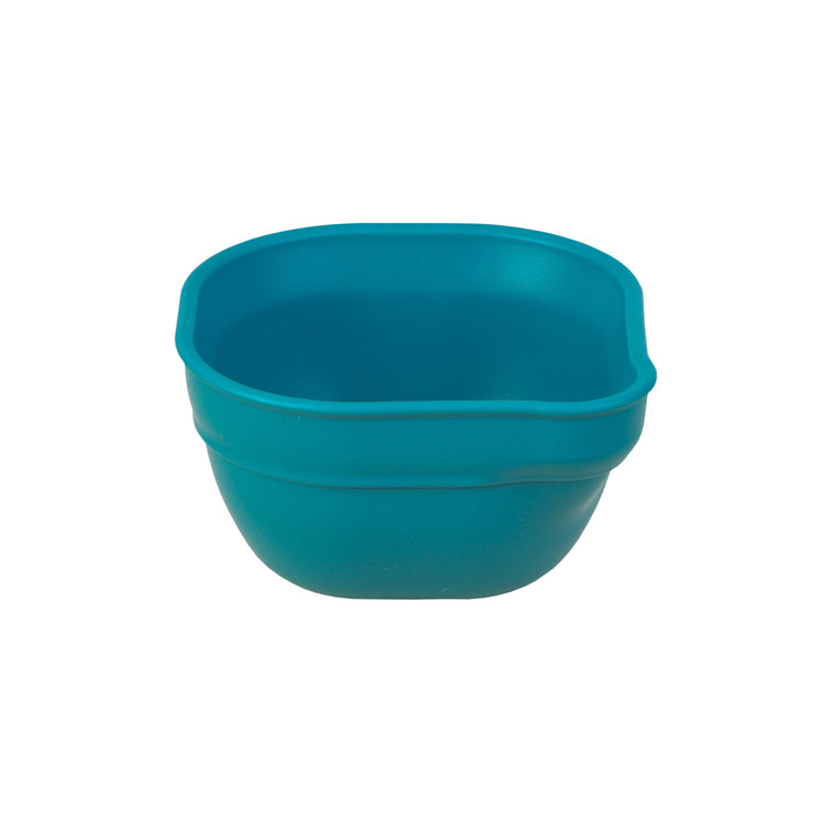 Single Re Play recycled plastic dip and pour bowl featuring an integrated pouring spout on a clean white background, available in Australia in teal.
