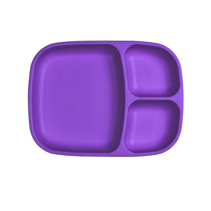 Single Re-Play recycled plastic divided tray with multiple food compartments and deep walls on a clean white background, available in Australia in Amethyst.