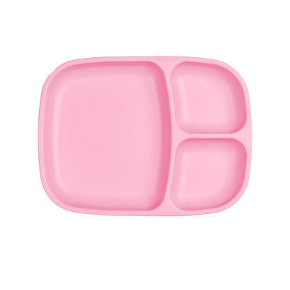 Single Re-Play recycled plastic divided tray with multiple food compartments and deep walls on a clean white background, available in Australia in Baby Pink.