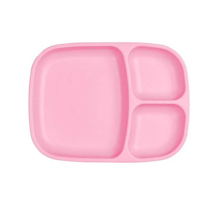 Single Re-Play recycled plastic divided tray with multiple food compartments and deep walls on a clean white background, available in Australia in Baby Pink.