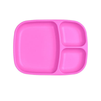 Single Re-Play recycled plastic divided tray with multiple food compartments and deep walls on a clean white background, available in Australia in Bright Pink.