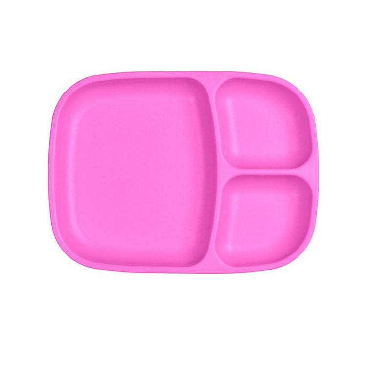 Single Re-Play recycled plastic divided tray with multiple food compartments and deep walls on a clean white background, available in Australia in Bright Pink.