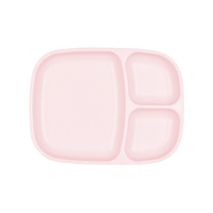 Single Re-Play recycled plastic divided tray with multiple food compartments and deep walls on a clean white background, available in Australia in Ice Pink.