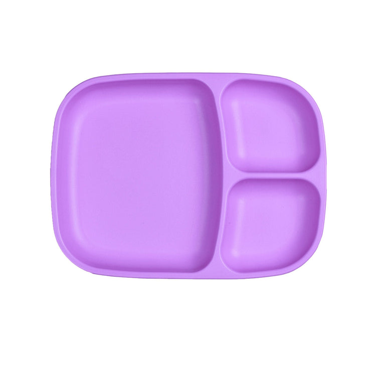 Single Re-Play recycled plastic divided tray with multiple food compartments and deep walls on a clean white background, available in Australia in Purple.