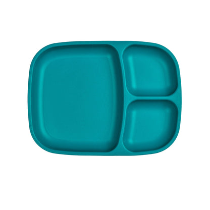 Single Re-Play recycled plastic divided tray with multiple food compartments and deep walls on a clean white background, available in Australia in teal.