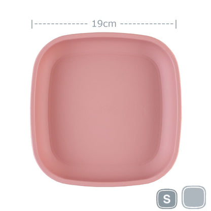 Single Re-Play recycled plastic open flat toddler plate with deep walls on a clean white background, available in Australia Desert.