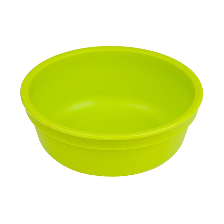 Single Re-Play recycled plastic deep kids feeding bowl with gently curved sides on a clean white background, available in Australia in Green.