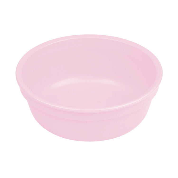 Single Re-Play recycled plastic deep kids feeding bowl with gently curved sides on a clean white background, available in Australia in Ice Pink.