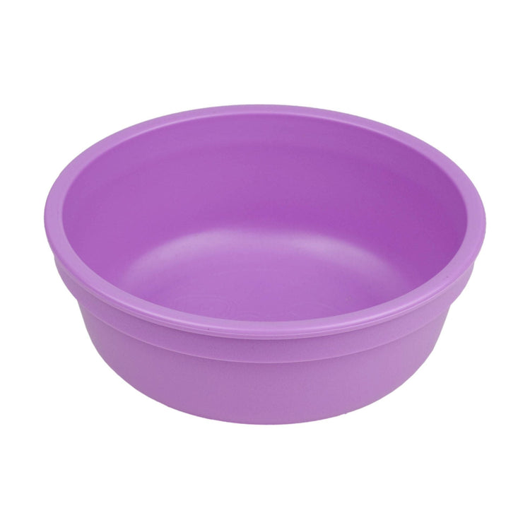 Single Re-Play recycled plastic deep kids feeding bowl with gently curved sides on a clean white background, available in Australia in Purple.
