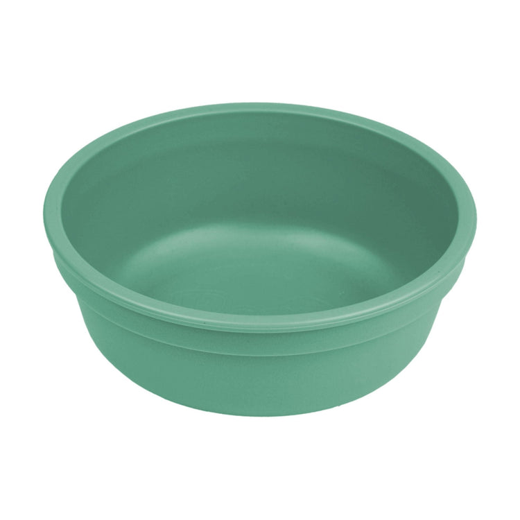 Single Re-Play recycled plastic deep kids feeding bowl with gently curved sides on a clean white background, available in Australia in Sage.