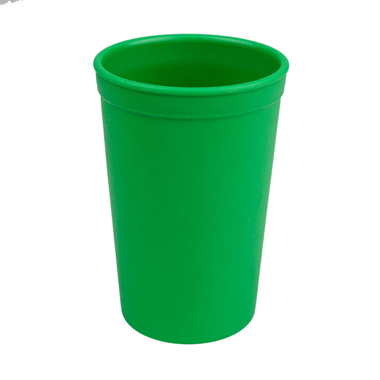 Single Re Play recycled plastic kids open top tumbler cup with a textured surface finish on a clean white background, available in Australia in Kelly Green.
