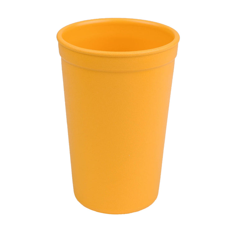 Single Re Play recycled plastic kids open top tumbler cup with a textured surface finish on a clean white background, available in Australia in Sunny Yellow.