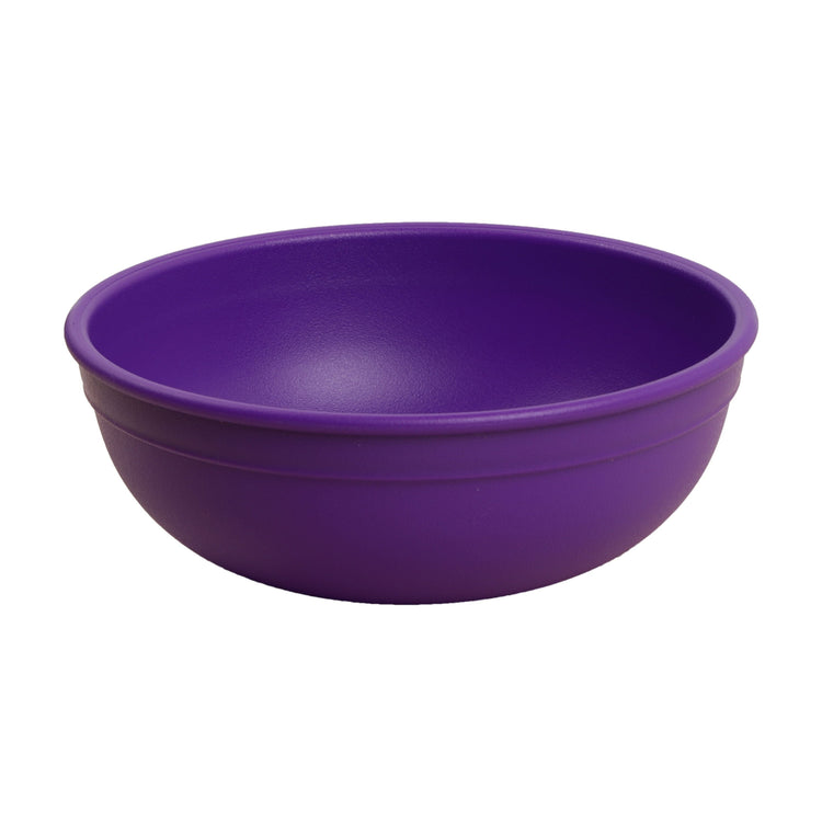 Single Re-Play recycled plastic large kids bowl with deep sloping walls on a clean white background, available in Australia in Amethyst