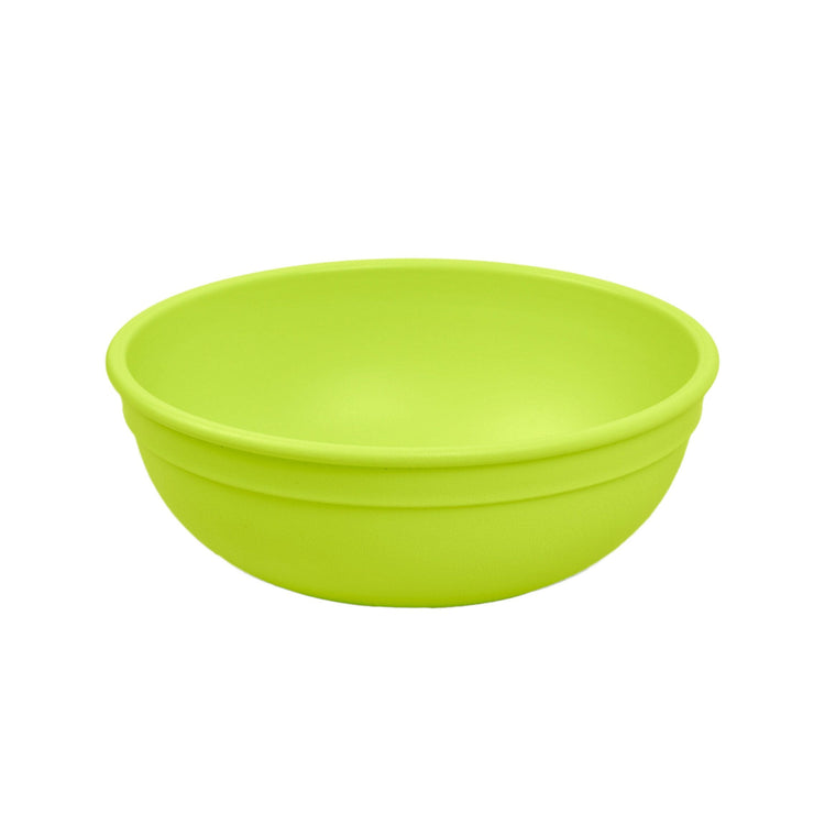 Single Re-Play recycled plastic large kids bowl with deep sloping walls on a clean white background, available in Australia in Green