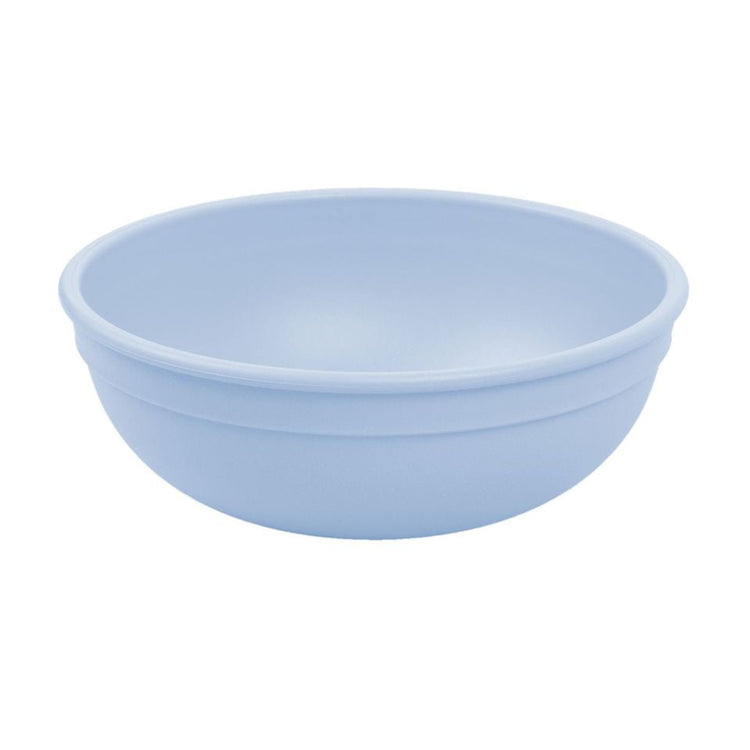 Single Re-Play recycled plastic large kids bowl with deep sloping walls on a clean white background, available in Australia in Ice Blue