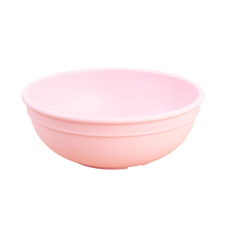 Single Re-Play recycled plastic large kids bowl with deep sloping walls on a clean white background, available in Australia in Ice Pink