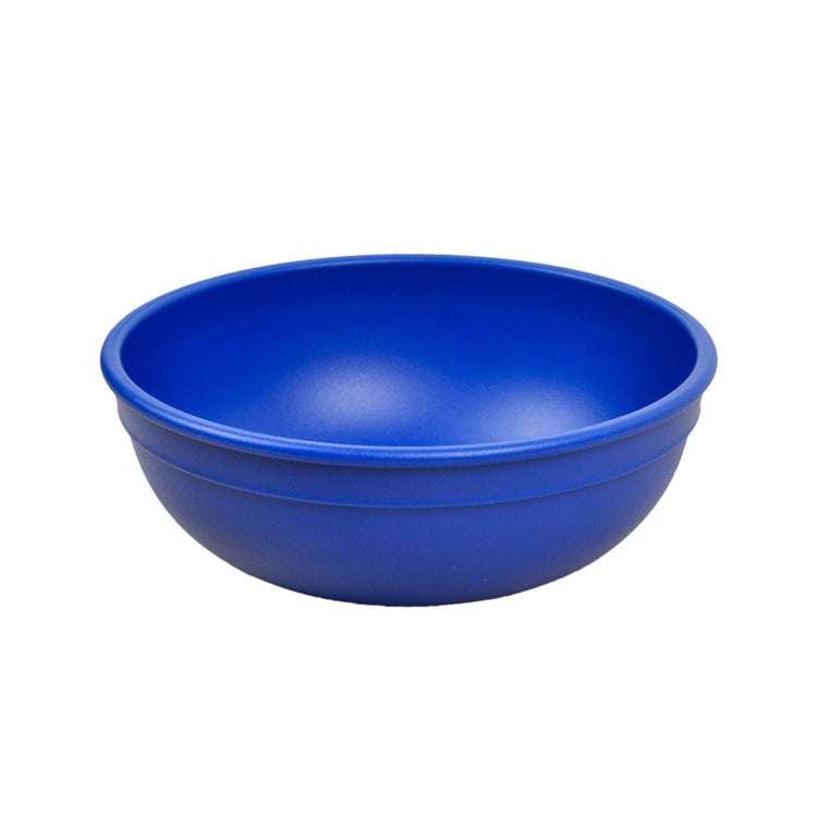 Single Re-Play recycled plastic large kids bowl with deep sloping walls on a clean white background, available in Australia in NavyBlue