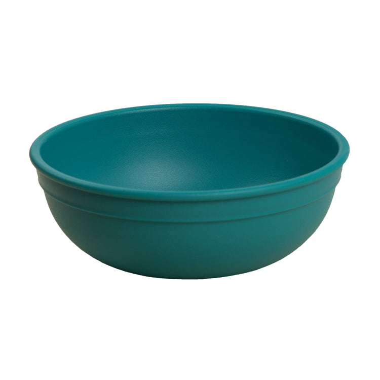 Single Re-Play recycled plastic large kids bowl with deep sloping walls on a clean white background, available in Australia in Teal
