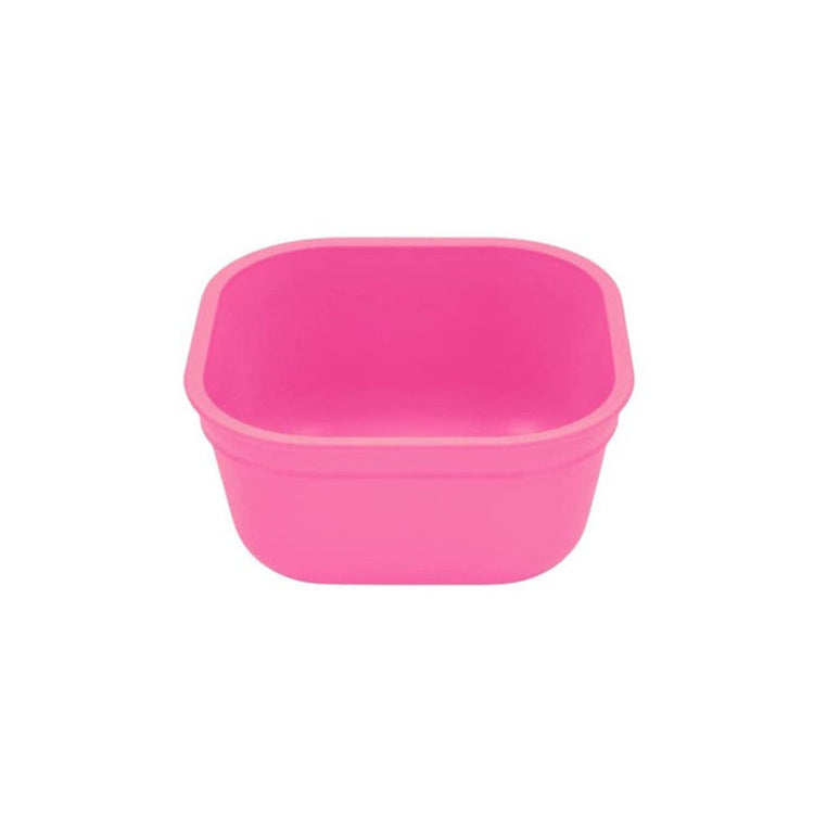 Single Re-Play recycled plastic 12oz square bowl with deep sides on a clean white background, available in Australia in bright pink.