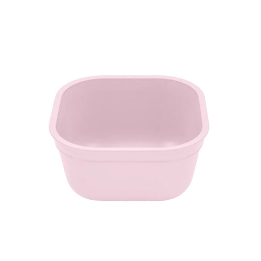 Single Re-Play recycled plastic 12oz square bowl with deep sides on a clean white background, available in Australia in ice pink.