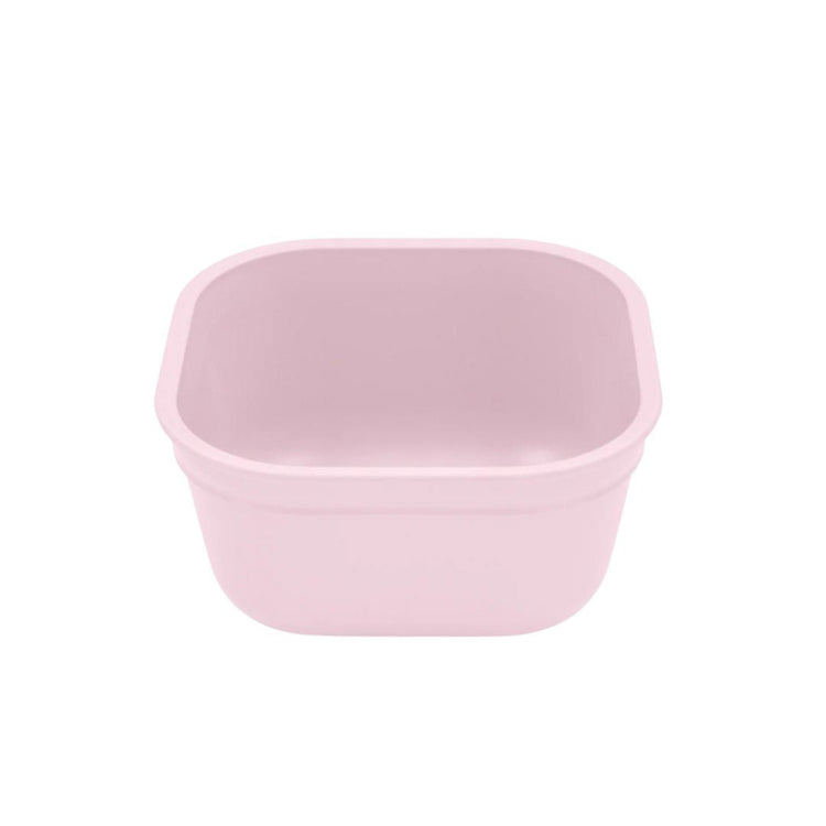 Single Re-Play recycled plastic 12oz square bowl with deep sides on a clean white background, available in Australia in ice pink.